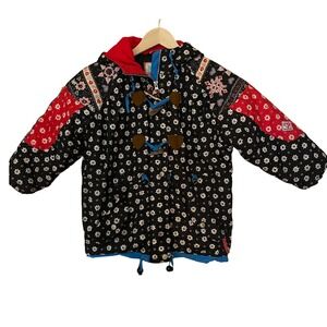 Vintage Obermeyer Kids Ski Jacket Toggle Snowflake Winter Coat Hooded Size 6